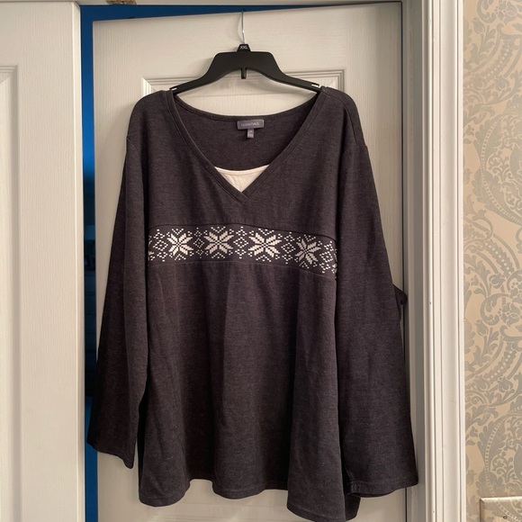 Essentials Black and White V-Neck Sweater - Picture 1 of 4